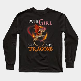 Just a Girl Who Loves Dragons Women and Girls Long Sleeve T-Shirt